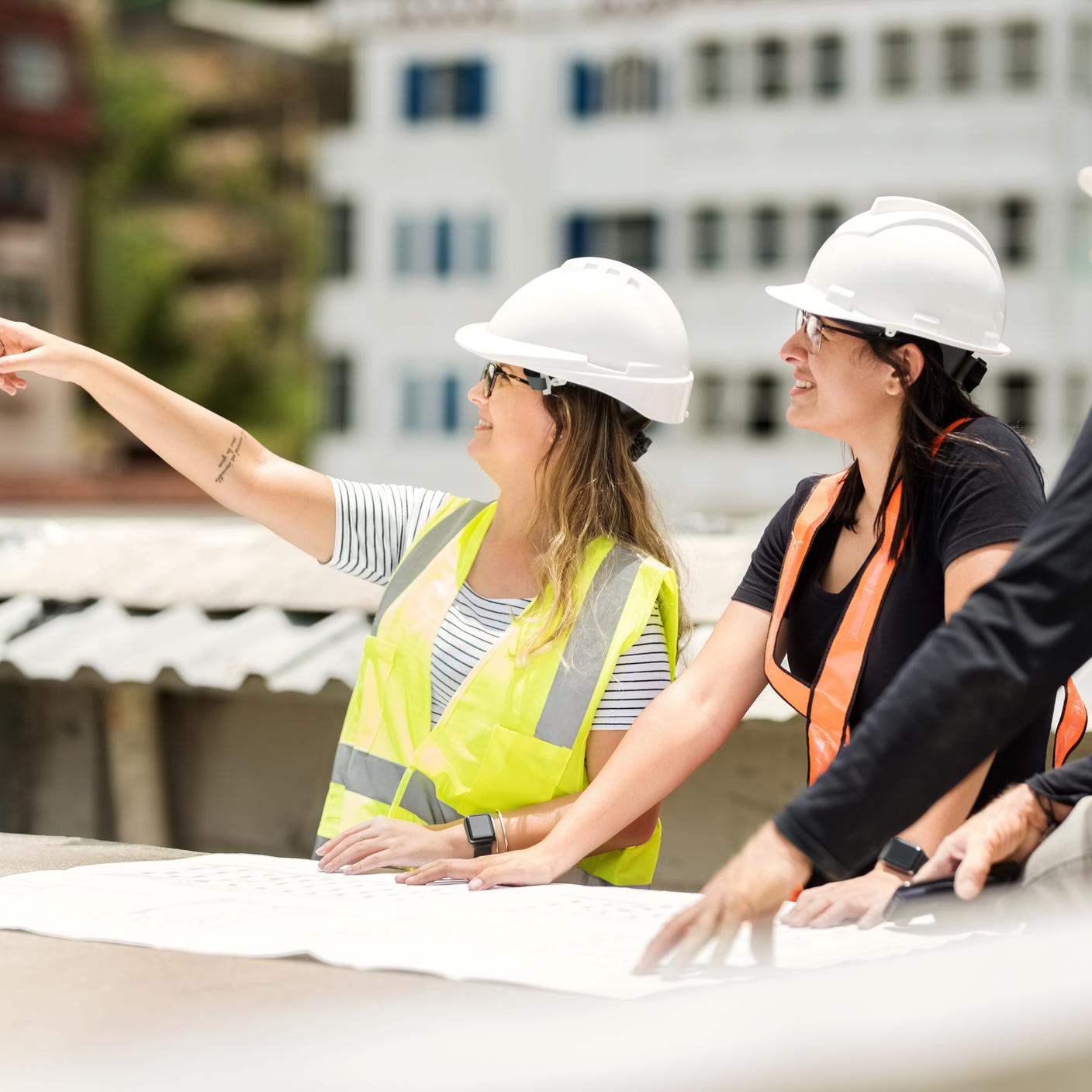 Women on a building site 
