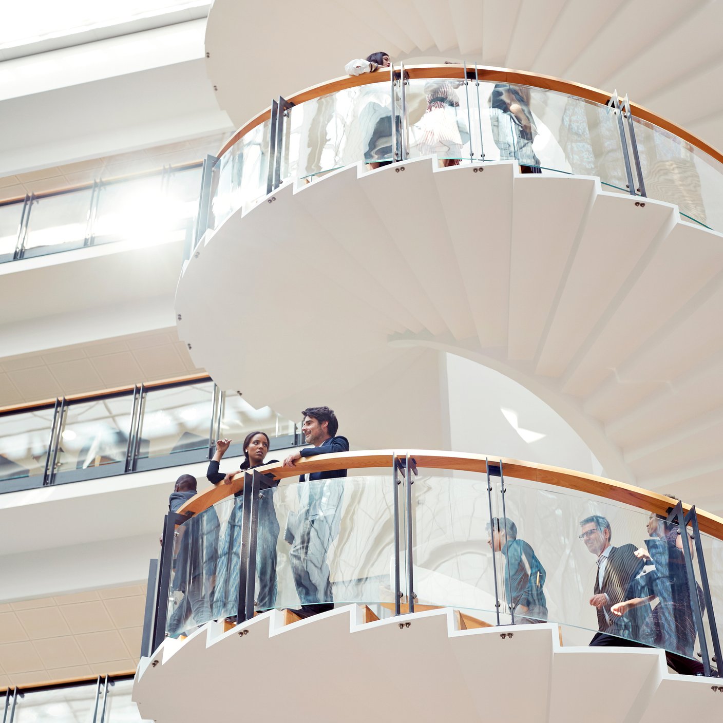 Business people working in high-end modern office.