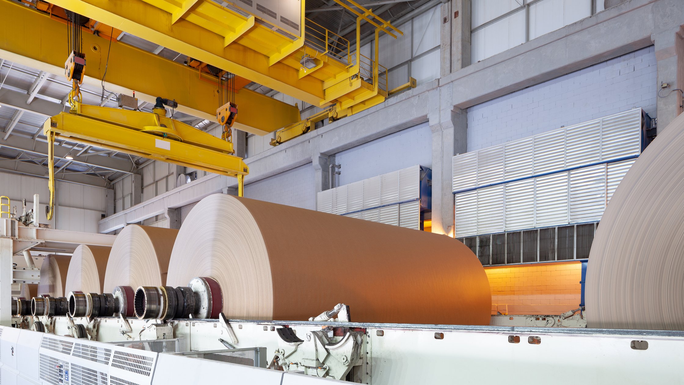 Machinery in a paper mill plant