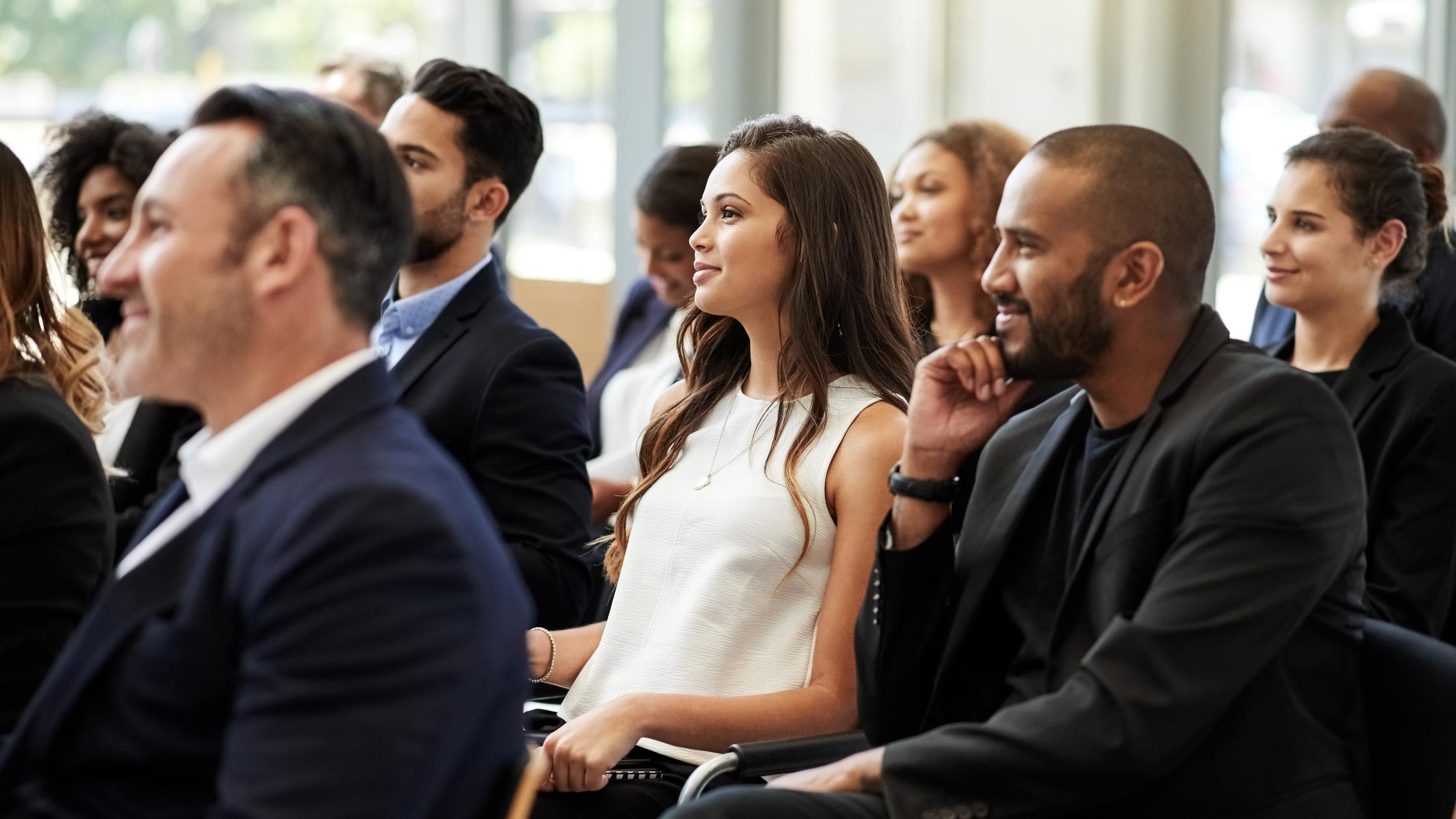 A group of people attending a training course